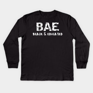 BAE Black and Educated Kids Long Sleeve T-Shirt